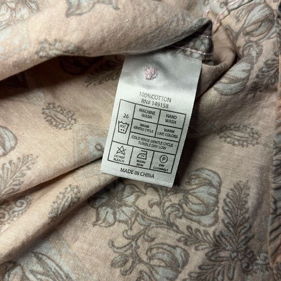 Craft + Flow Button Up Shirt Men's Medium Short Sleeve Floral Pink Cotton NWOT - Picture 7 of 9